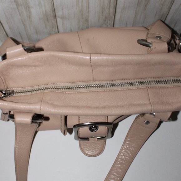B. Makowsky Beige Leather Satchel/Shoulder Bag - Picture 10 of 12